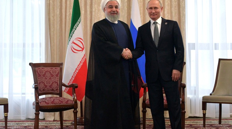 Russia's President Putin meets with Iran's President Rouhani on the sidelines of the SCO Summit in Bishkek
