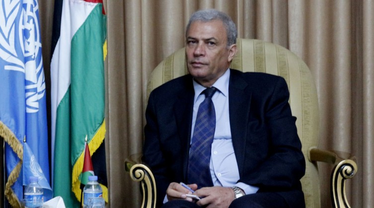 United Nations (UN) Secretary General Ban Ki-moon meets with Palestinian Deputy Prime Minister Ziad Abu-Amr