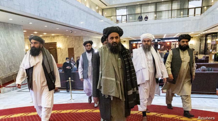 Taliban's negotiator Mullah Abdul Ghani Baradar attends the Afghan peace conference in Moscow