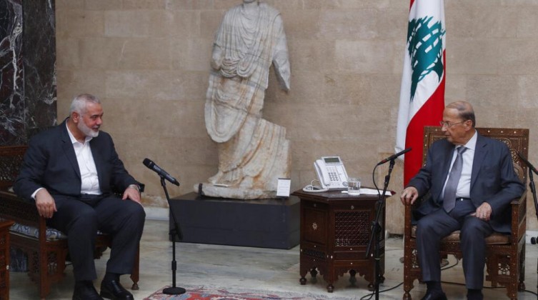 لبنان: هنية يلتقي بالرئيس ميشال عون في بيروت
