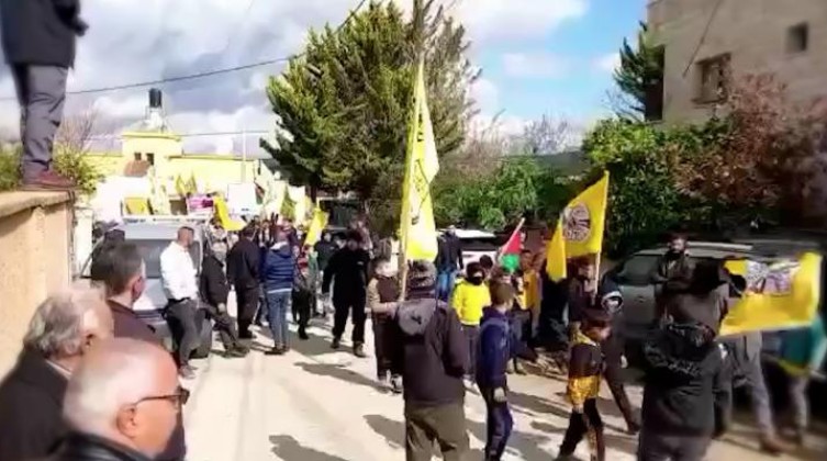جماهير جنين تشيع جثمان الشهيد عبد الله قلالوة