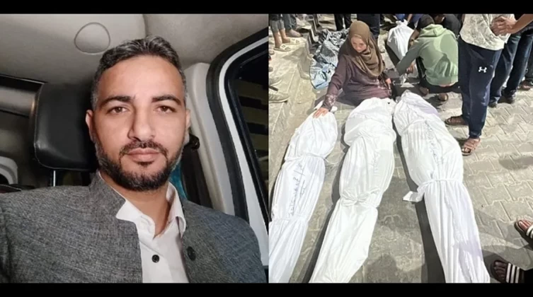 استشهاد صحفي وزوجته وطفله بقصف منزله شمال غزة