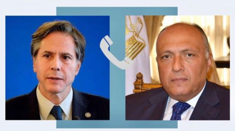 تفاصيل اتصال هاتفي بين وزير الخارجية المصري ونظيره الأمريكي بشأن غزة