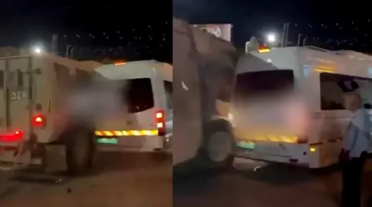 بالفيديو: حافلة حجاج تتعرض لاصطدام من قبل رتل عسكري إسرائيلي في جنين