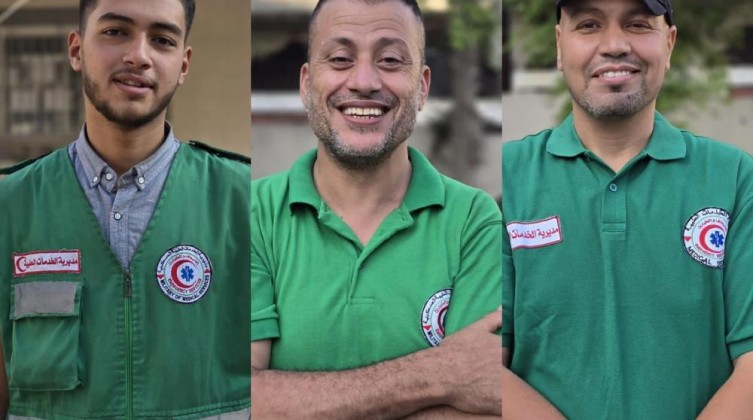 الخدمات الطبية تنعى ثلاثة مسعفين استشهدوا بغزة