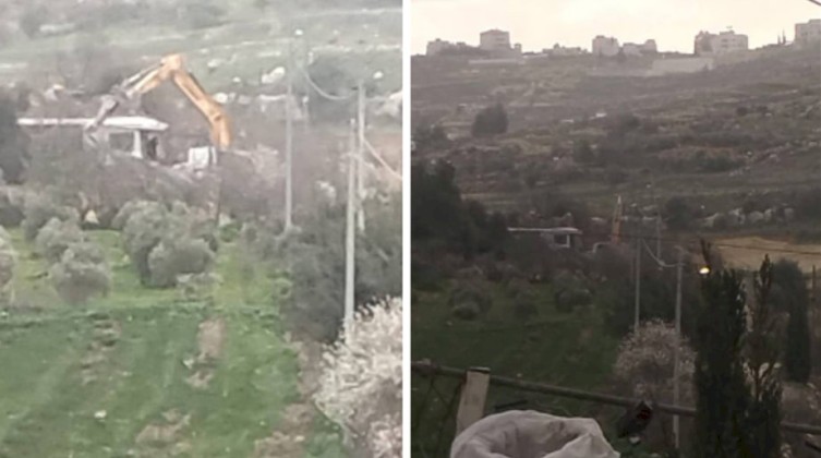 الخليل: قوات الاحتلال تهدم منزلًا ومغارة في بلدة بيت أمر