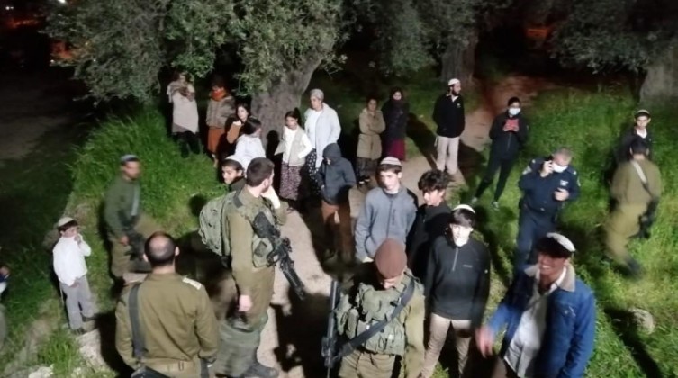 المستوطنون يهاجمون قرية المغير واعتقال شابين